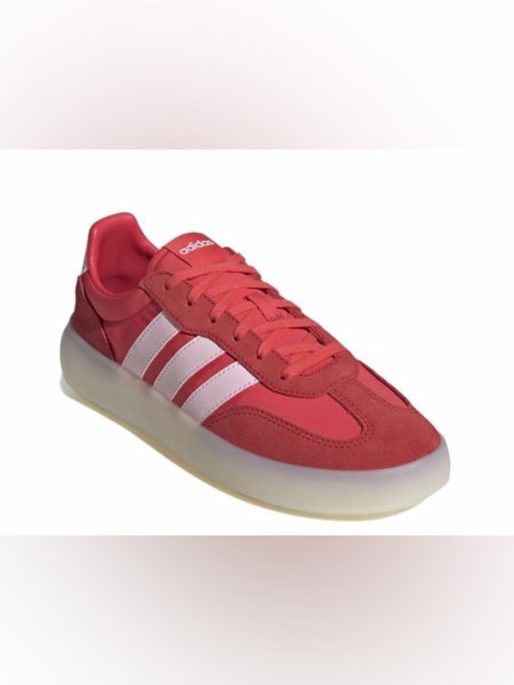 Women’s Adidas Barreda Decode Sneaker - red and pink colorway